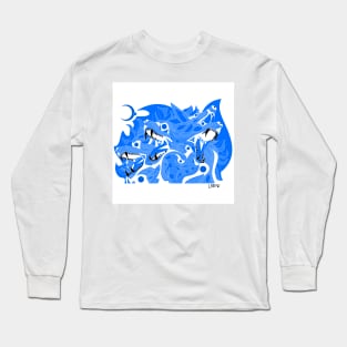 light cadejo hell hound of cerberus dogs ecopop in flames art Long Sleeve T-Shirt